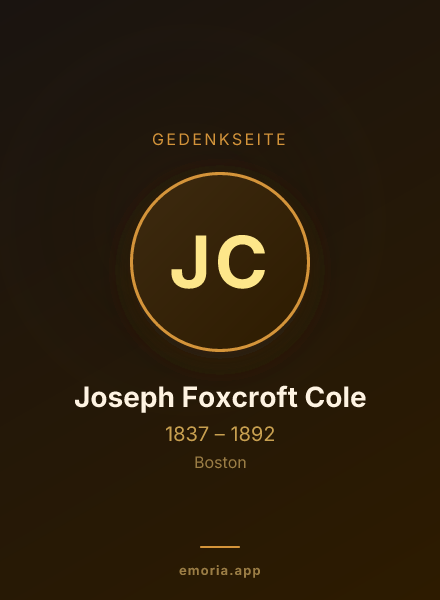 Gedenkportrait von Joseph Foxcroft Cole