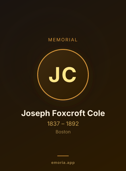 Memorial portrait of Joseph Foxcroft Cole