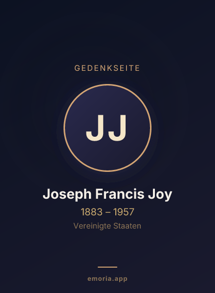 Gedenkportrait von Joseph Francis Joy