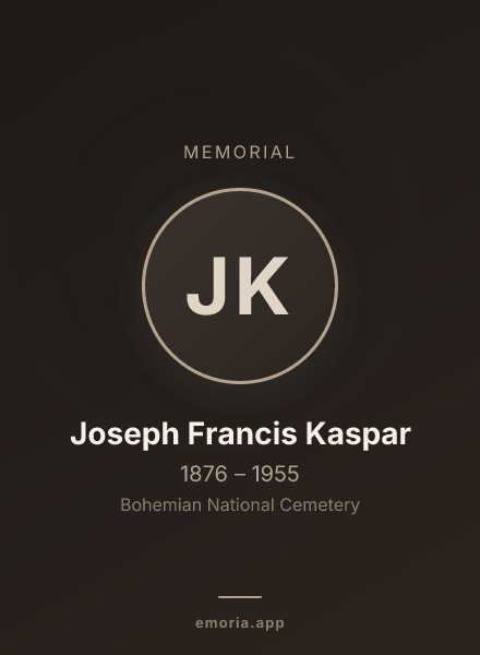 Memorial portrait of Joseph Francis Kaspar