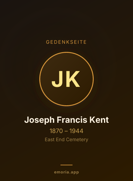Gedenkportrait von Joseph Francis Kent