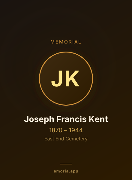 Memorial portrait of Joseph Francis Kent