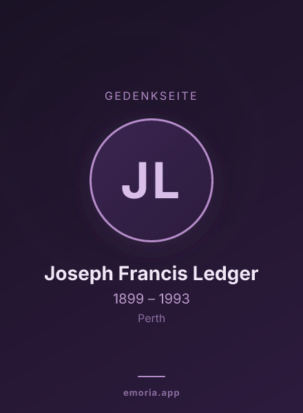 Gedenkportrait von Joseph Francis Ledger