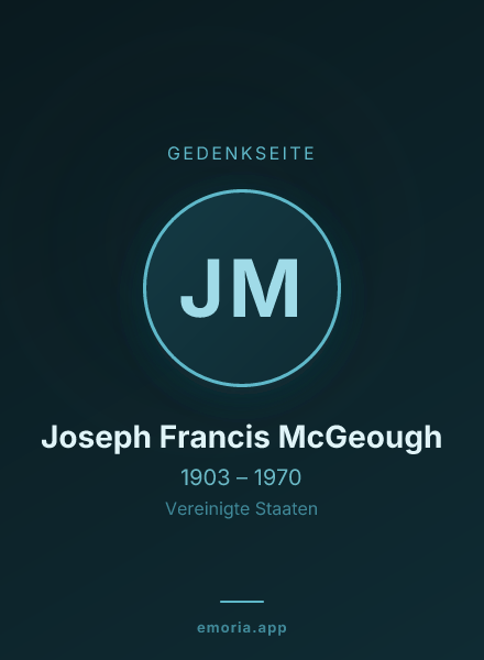 Gedenkportrait von Joseph Francis McGeough