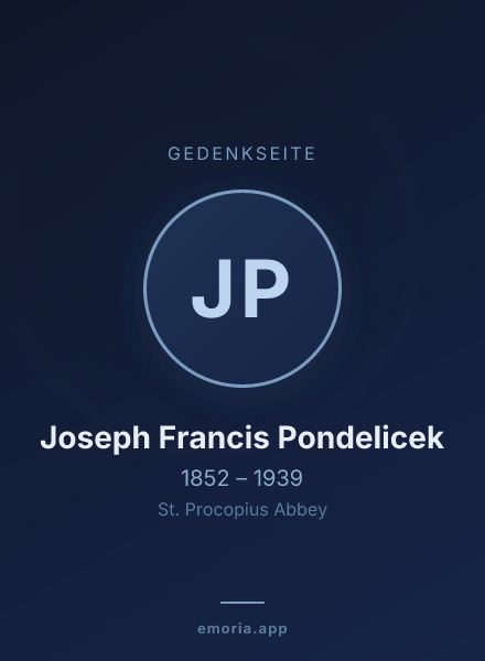 Gedenkportrait von Joseph Francis Pondelicek