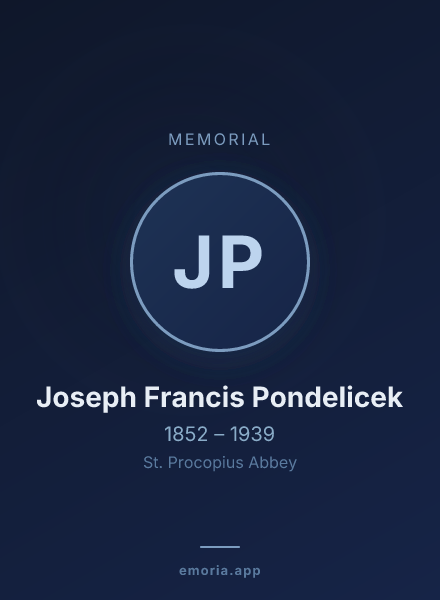 Memorial portrait of Joseph Francis Pondelicek