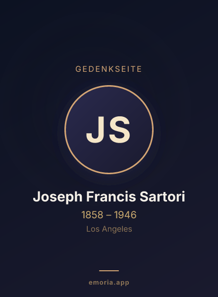 Gedenkportrait von Joseph Francis Sartori