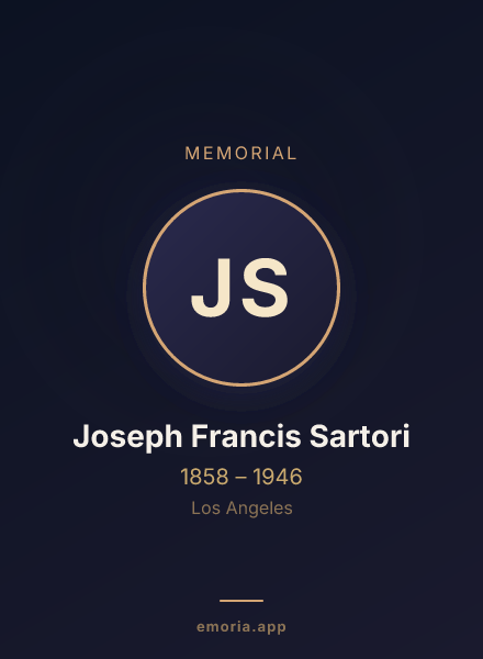 Memorial portrait of Joseph Francis Sartori