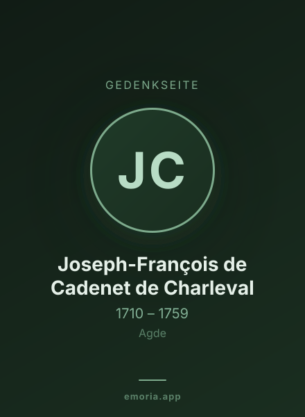 Gedenkportrait von Joseph-François de Cadenet de Charleval
