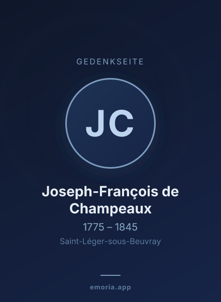 Gedenkportrait von Joseph-François de Champeaux