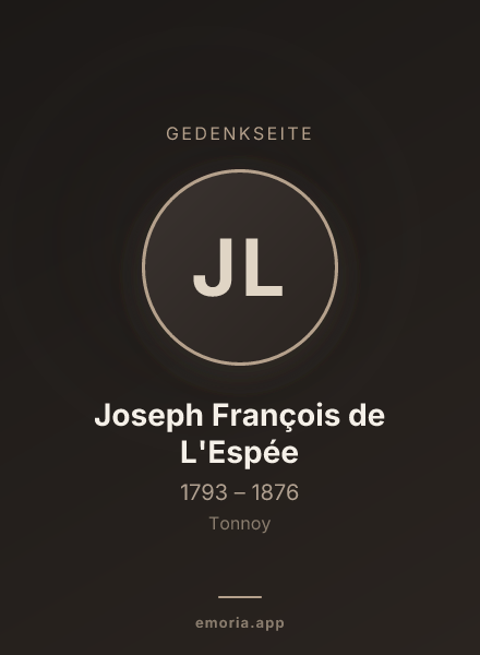 Gedenkportrait von Joseph François de L'Espée