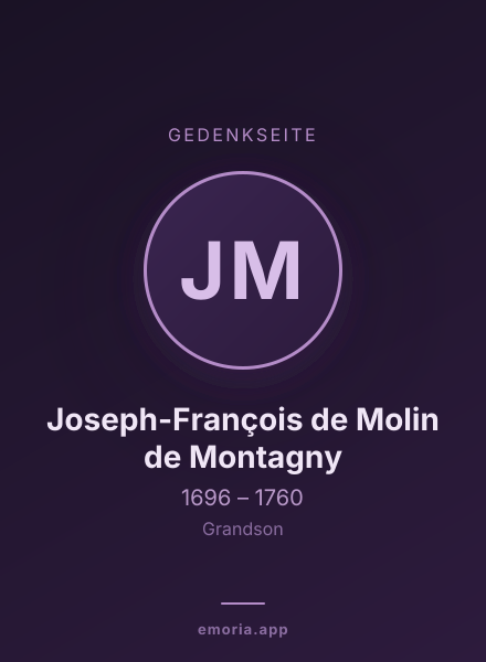Gedenkportrait von Joseph-François de Molin de Montagny
