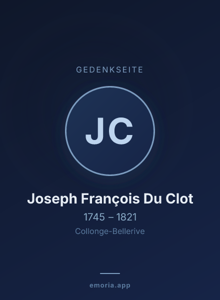 Gedenkportrait von Joseph François Du Clot