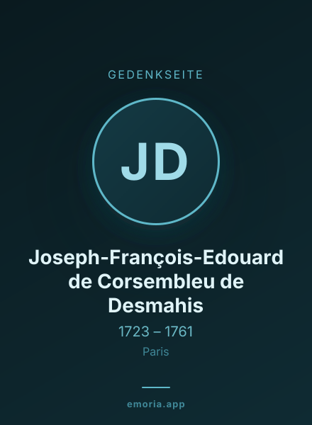 Gedenkportrait von Joseph-François-Edouard de Corsembleu de Desmahis