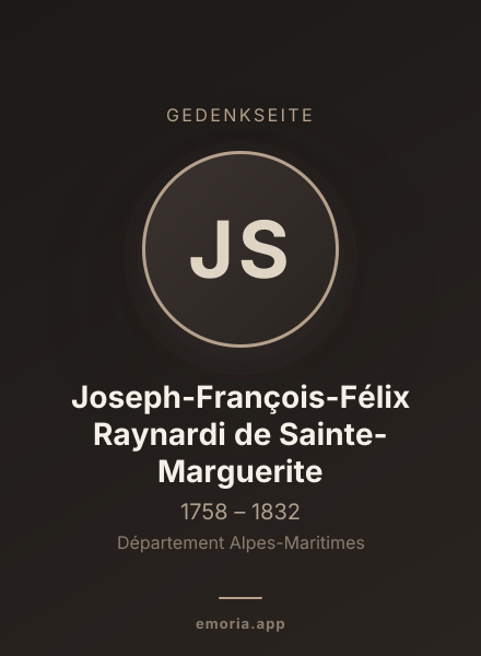 Gedenkportrait von Joseph-François-Félix Raynardi de Sainte-Marguerite