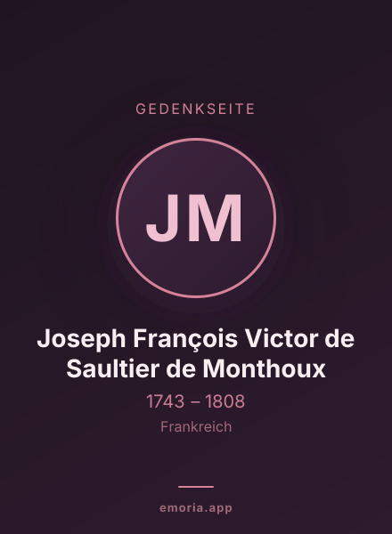 Gedenkportrait von Joseph François Victor de Saultier de Monthoux