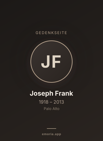 Gedenkportrait von Joseph Frank