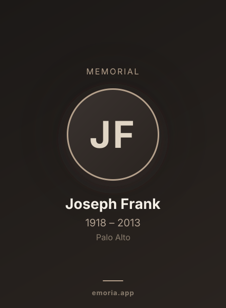 Memorial portrait of Joseph Frank