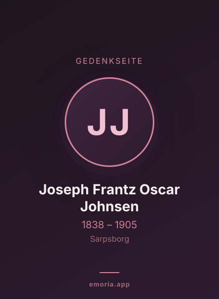 Gedenkportrait von Joseph Frantz Oscar Johnsen