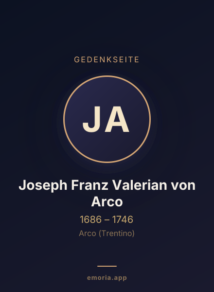 Gedenkportrait von Joseph Franz Valerian von Arco