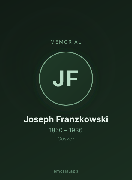 Memorial portrait of Joseph Franzkowski