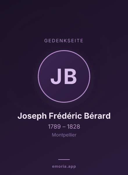 Gedenkportrait von Joseph Frédéric Bérard