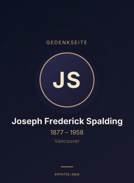 Gedenkportrait von Joseph Frederick Spalding