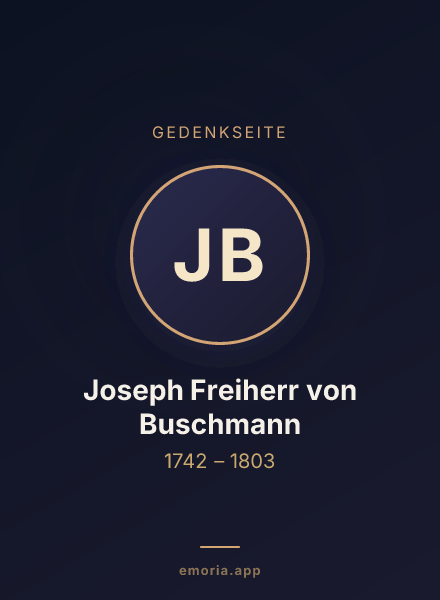 Gedenkportrait von Joseph Freiherr von Buschmann