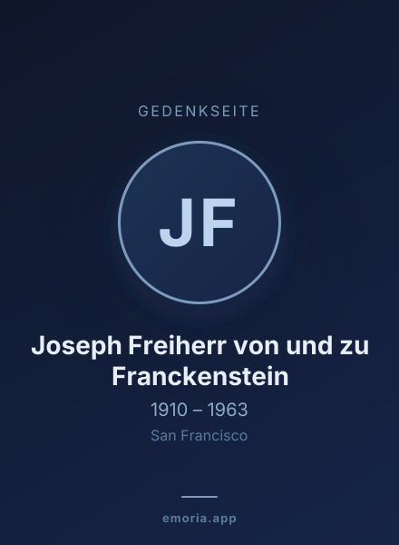 Gedenkportrait von Joseph Freiherr von und zu Franckenstein