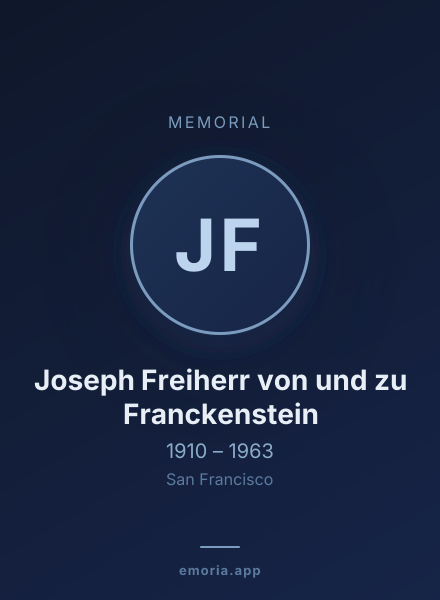 Memorial portrait of Joseph Freiherr von und zu Franckenstein