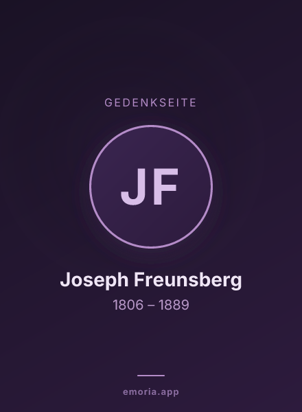 Gedenkportrait von Joseph Freunsberg