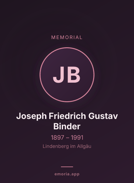 Memorial portrait of Joseph Friedrich Gustav Binder