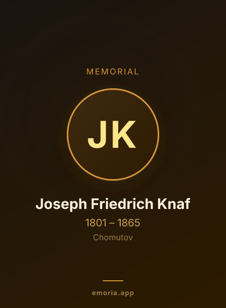Memorial portrait of Joseph Friedrich Knaf