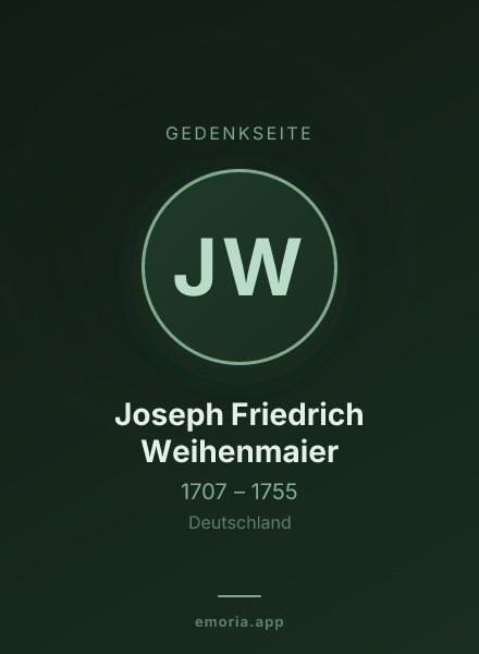 Gedenkportrait von Joseph Friedrich Weihenmaier