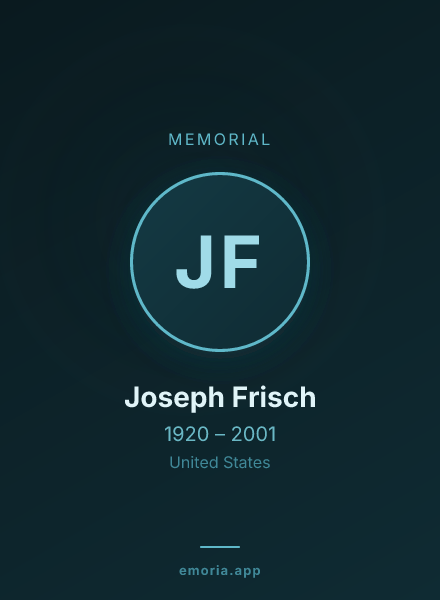 Memorial portrait of Joseph Frisch