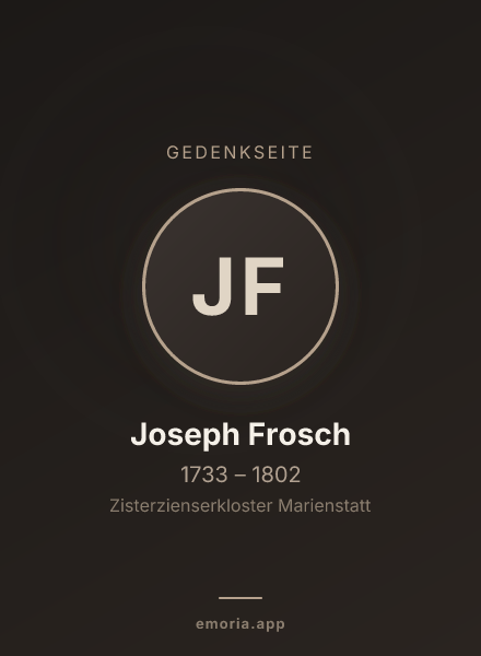 Gedenkportrait von Joseph Frosch