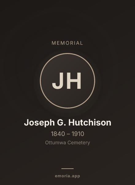Memorial portrait of Joseph G. Hutchison