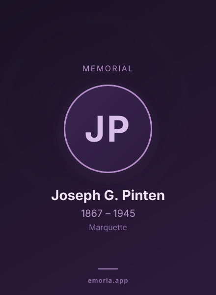 Memorial portrait of Joseph G. Pinten