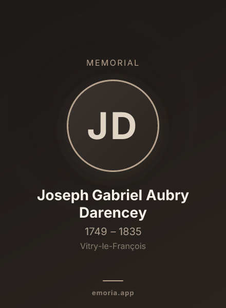 Memorial portrait of Joseph Gabriel Aubry Darencey