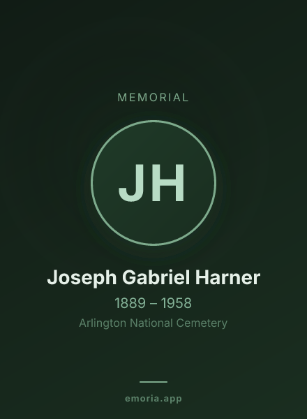 Memorial portrait of Joseph Gabriel Harner