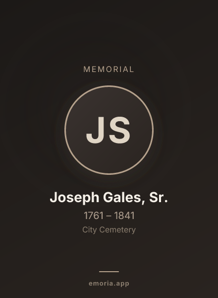 Memorial portrait of Joseph Gales, Sr.