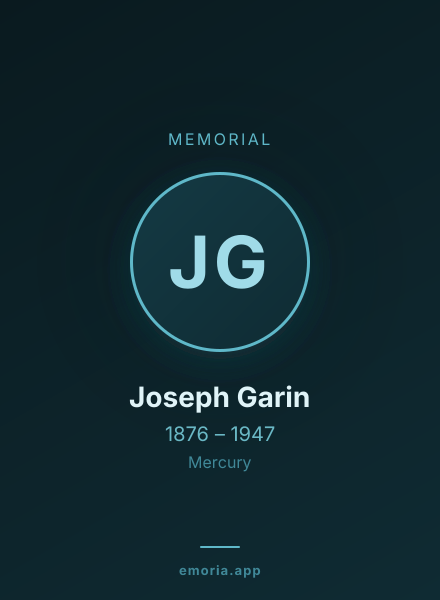 Memorial portrait of Joseph Garin
