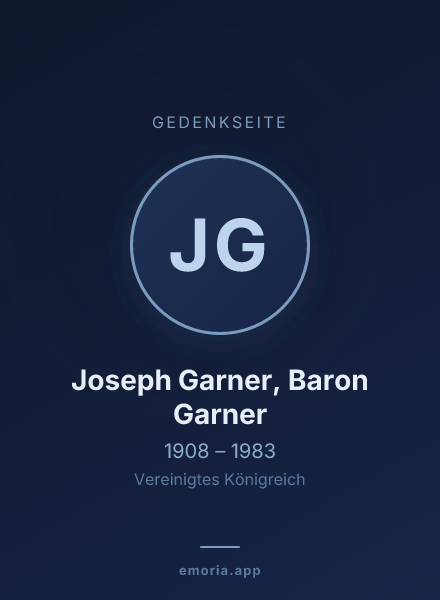 Gedenkportrait von Joseph Garner, Baron Garner