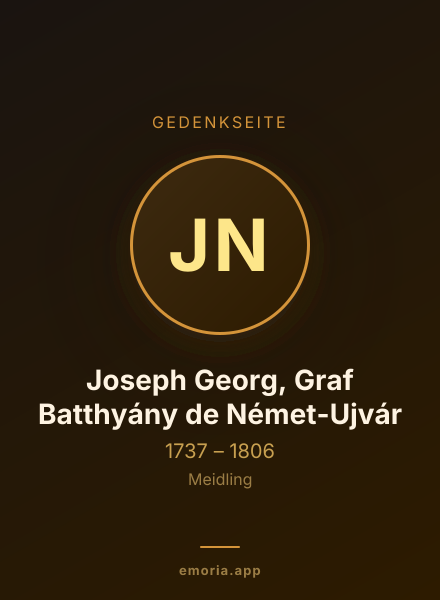 Gedenkportrait von Joseph Georg, Graf Batthyány de Német-Ujvár