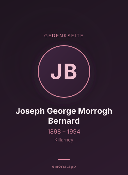 Gedenkportrait von Joseph George Morrogh Bernard