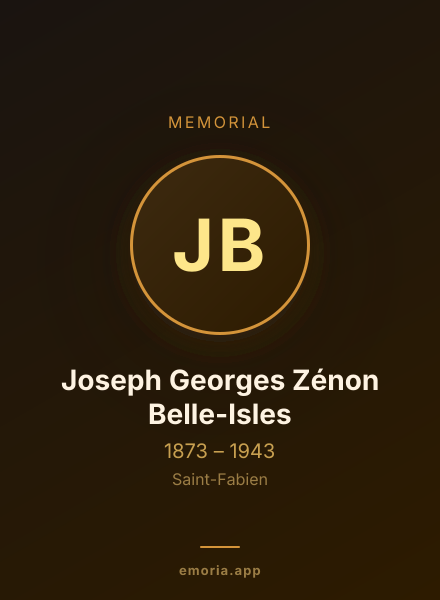 Memorial portrait of Joseph Georges Zénon Belle-Isles