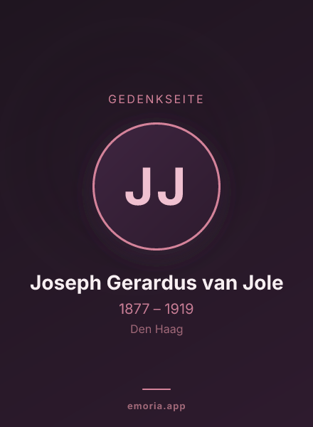 Gedenkportrait von Joseph Gerardus van Jole