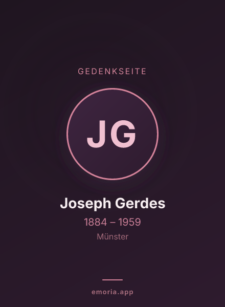 Gedenkportrait von Joseph Gerdes