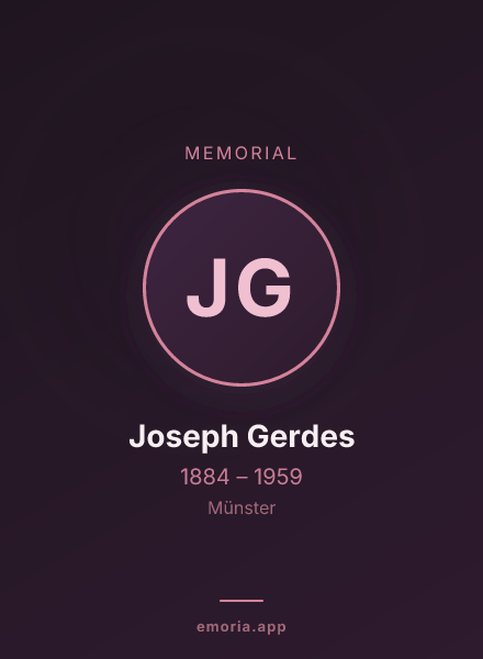 Memorial portrait of Joseph Gerdes