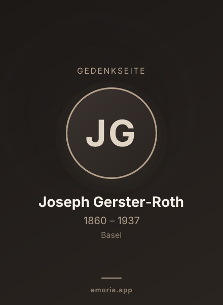 Gedenkportrait von Joseph Gerster-Roth
